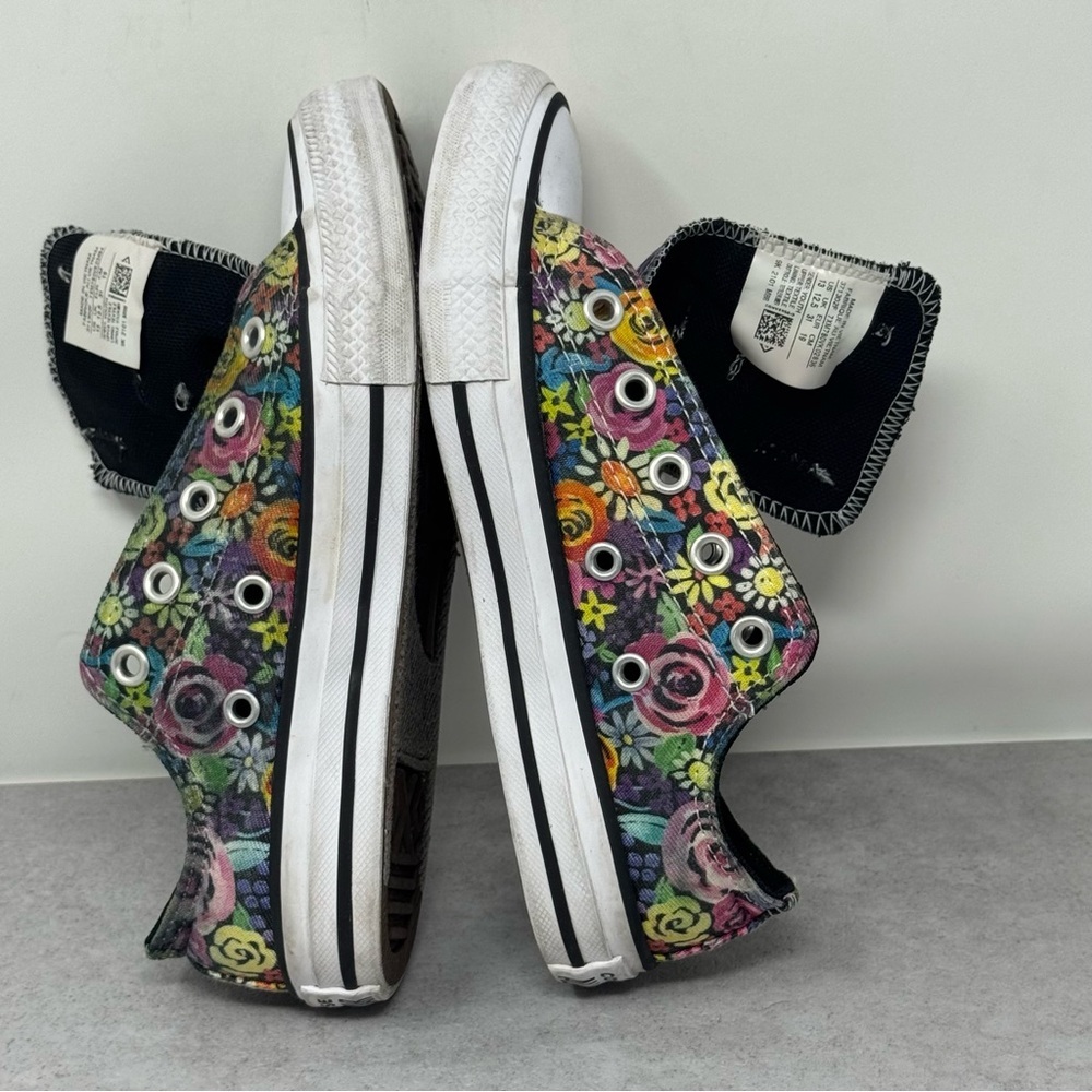 Converse All Star Sneakers Floral Kids Shoes Size Youth 13 - Picture 7 of 12
